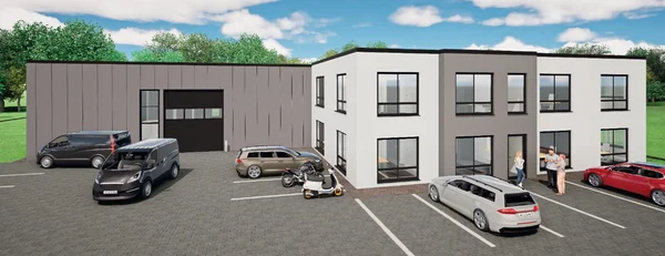 Baustellenschild für den Neubau von Produktionshalle und Bürogebäude der Firma Diversign in Bad Salzuflen